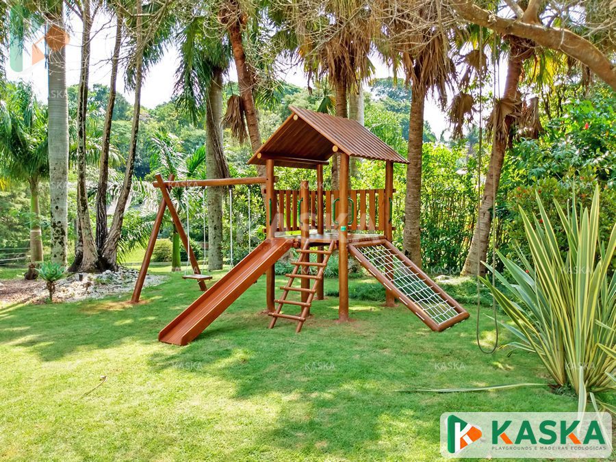 Playground de Madeira - Ref. 346 - Casa do Tarzan Simples - c/ 2 balanços - KASKA